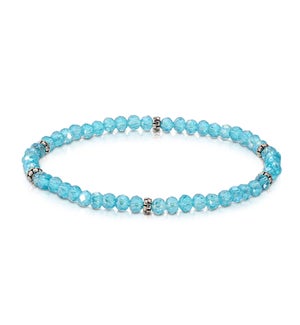 Mini Crystal Bracelet - Aqua AB / Silver