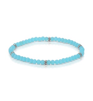 Mini Crystal Bracelet - Aqua Opaque / Silver