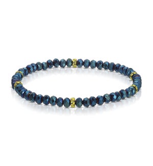 Mini Crystal Bracelet - Electric Navy / Gold