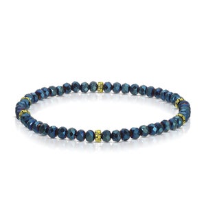 Mini Crystal Bracelet - Electric Navy / Gold