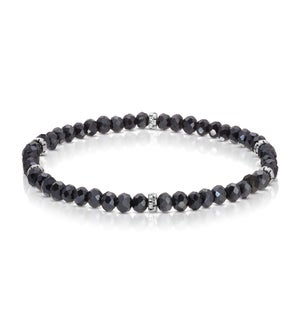 Mini Crystal Bracelet - Hematite / Silver