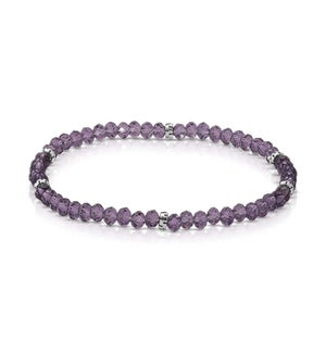 Mini Crystal Bracelet - Amethyst / Silver