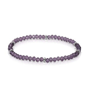 Mini Crystal Bracelet - Amethyst / Silver