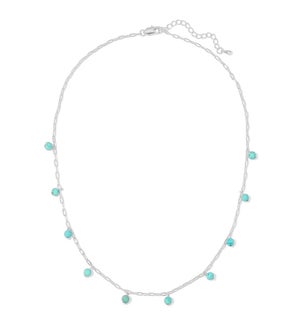 Paperclip Gold Chain - Turquoise Howlite Necklace
