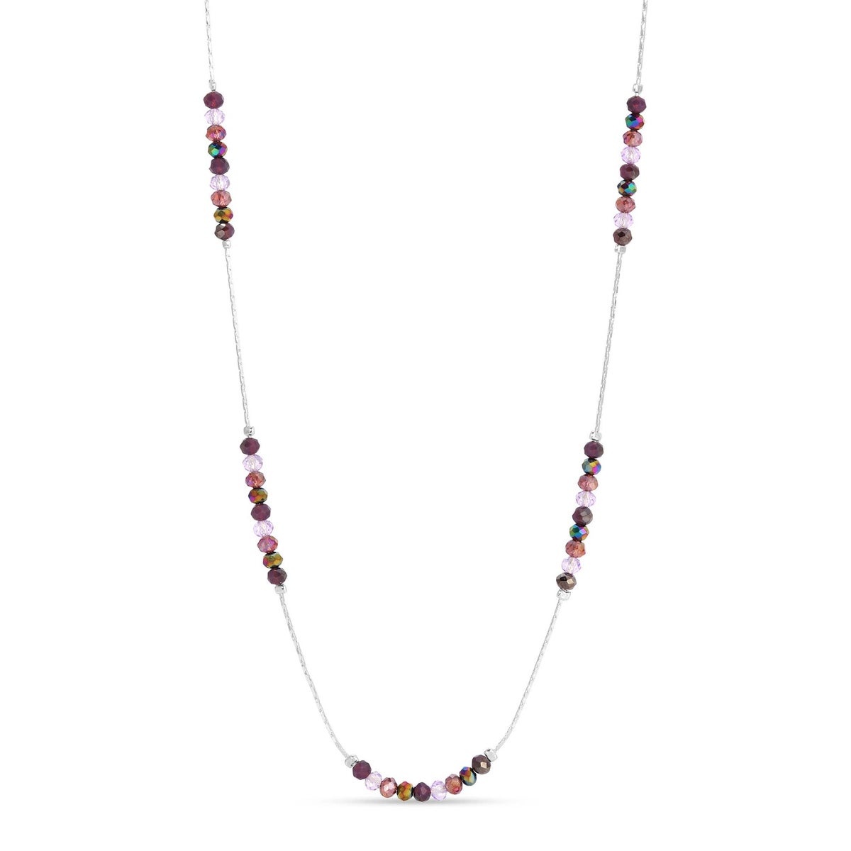 Purple Twilight Mini Crystal and Silver Necklace