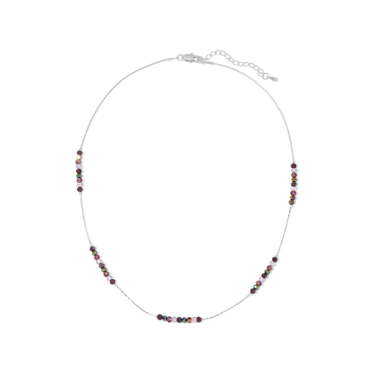 Purple Twilight Mini Crystal and Silver Necklace