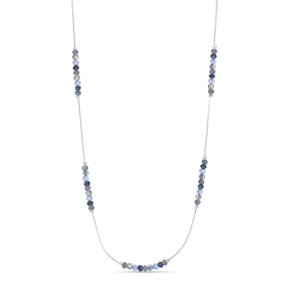 Classic Blue Mini Crystal and Silver Necklace