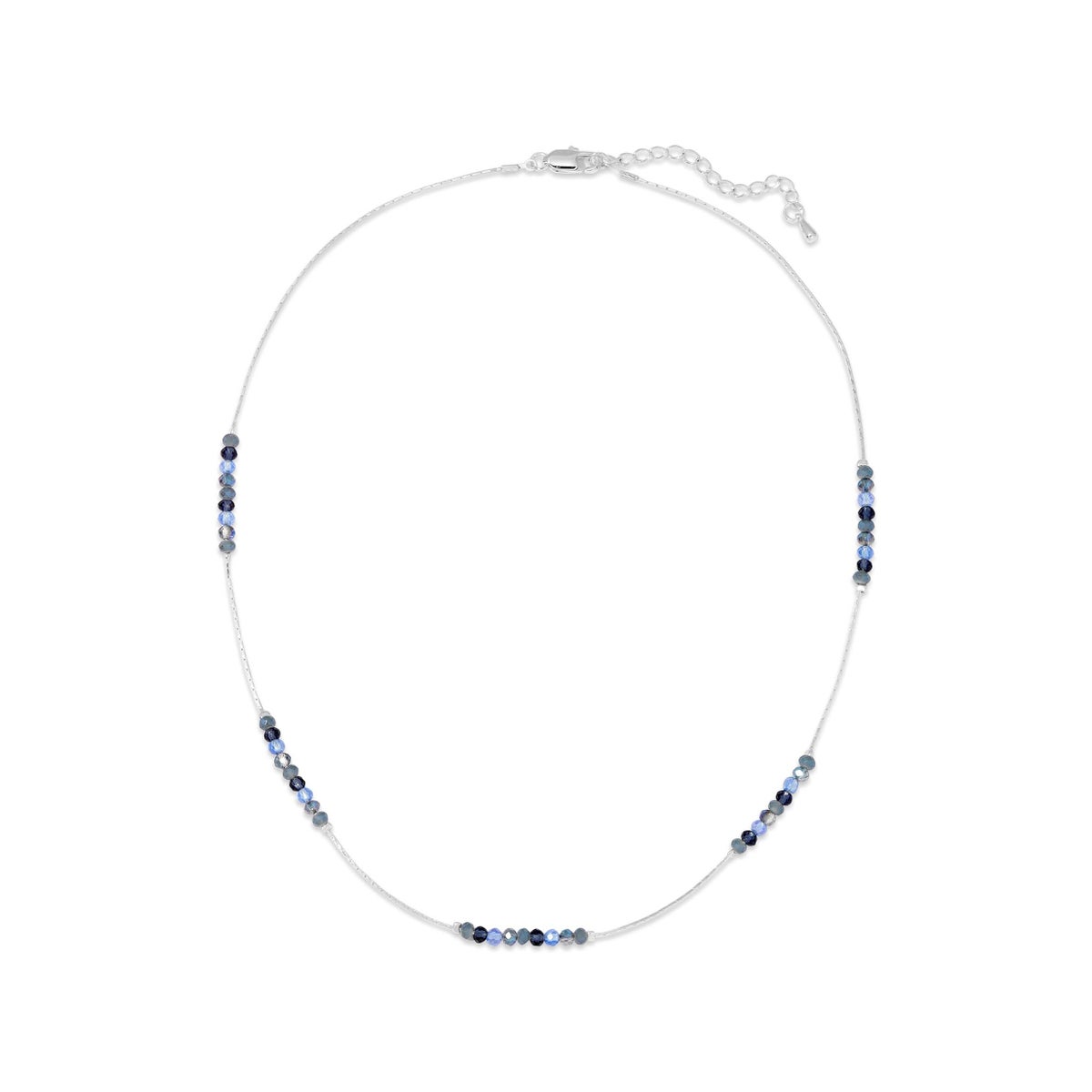Classic Blue Mini Crystal and Silver Necklace