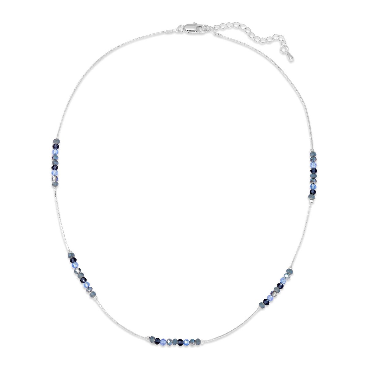 Classic Blue Mini Crystal and Silver Necklace