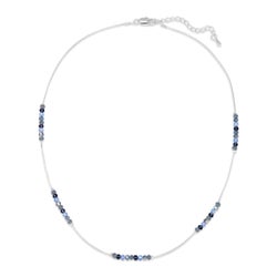Classic Blue Mini Crystal and Silver Necklace