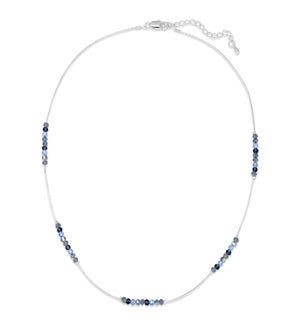 Classic Blue Mini Crystal and Silver Necklace