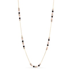 Black and Taupe Mini Crystal and Gold Necklace