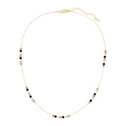 Black and Taupe Mini Crystal and Gold Necklace