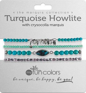 Marquis set - Turquoise Howlite w/ Chrysocolla