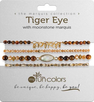 Marquis set - Tiger Eye w/ Moonstone / Gold