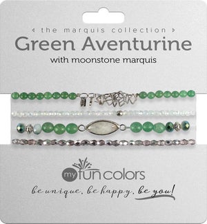 Marquis set - Green Aventurine w/ Moonstone / Silv