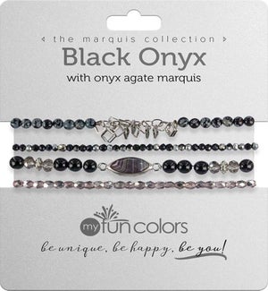 Marquis set - Black Onyx w/ Onyx Agate / Silver