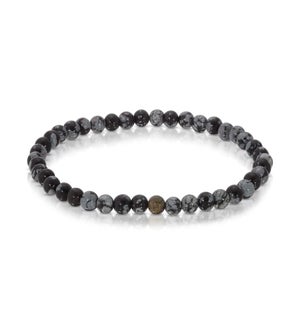 Mini Gemstone Bracelet - Snowflake Obsidian