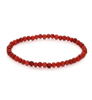 Mini Gemstone Bracelet - Red Bamboo Coral