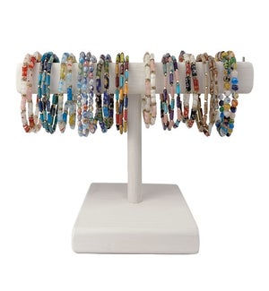 Multi Color Glass and Stone Bracelet Assortment 33 pcs