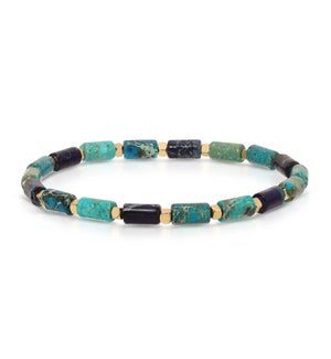 Imperial Jasper Shades of Blue Gemstone Bracelet