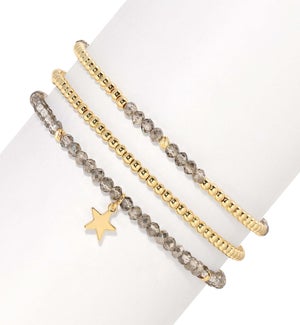 Petite Crystal Set/3 - Black Diamond  Crystal / Go