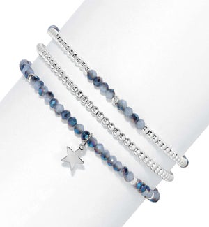 Petite Crystal Set/3 - Twilight Sky Crystal / Silv