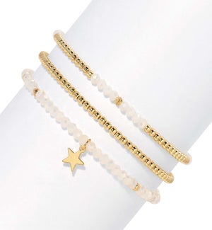Petite Crystal Set/3 - Ice White AB Crystal / Gold