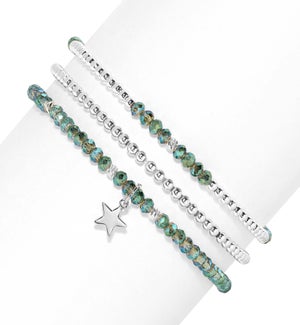 Petite Crystal Set/3 - Deep Sea AB  Crystal / Silv