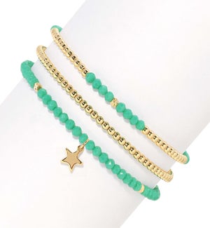 Petite Crystal Set/3 - Turquoise Crystal / Gold Ac