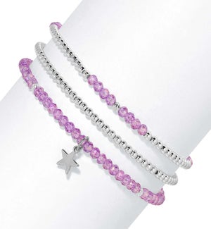 Petite Crystal Set/3 - Lavender AB Crystal / Silve