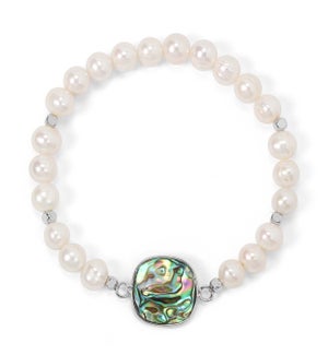Pearl w/Abalone Bracelet / silver