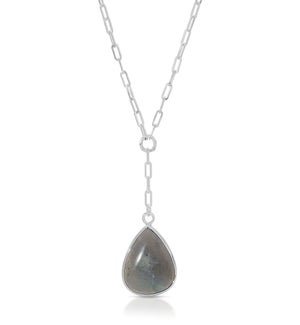 Labradorite Pendant Y-Necklace w/sterling silver