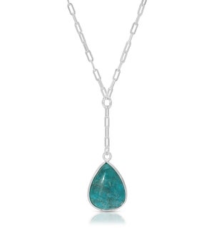 Chrysocolla Pendant Y-Necklace  w/ sterling silver