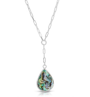 Abalone Pendent Y-Necklace  w/ sterling silver