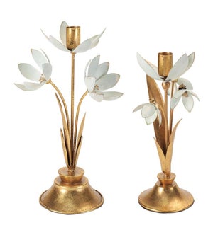 Floral Taper Candle Holders (Set of 2)
