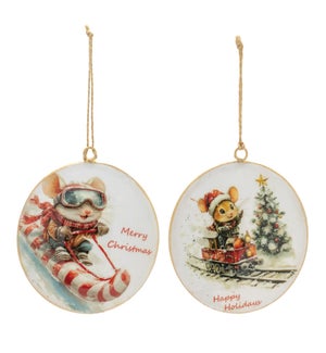 Mouse Disc Ornament (2 Asst)