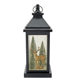 LED Snow Globe Lantern with Deer