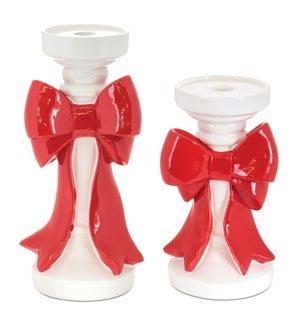 Candle Holder with Bow (Set of 2)