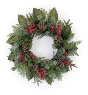 Mixed Pine and Berry Wreath