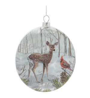 Deer and Cardinal Disc