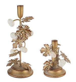 Mini Pumpkin Taper Candle Holder (Set of 2)