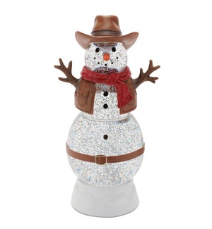LED Cowboy Snowman Globe