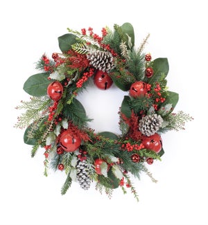Mixed Pine with Berries and Bells Wreath