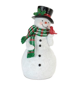 Snowman with Cardinal