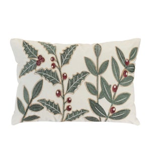 Holly and Mistletoe Pillow