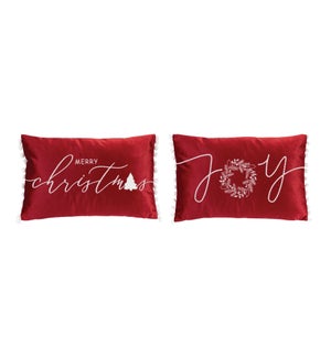 Merry Christmas and JOY Pillow (2 Asst)