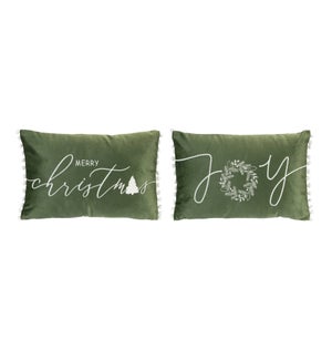 Merry Christmas and JOY Pillow (2 Asst)