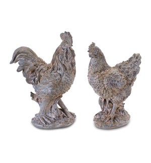 Rooster and Chicken (Set of 2)