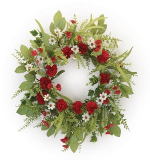 Mixed Carnation Wreath